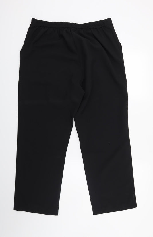Womens UK Size 18 Damart Regular Fit Black Trousers