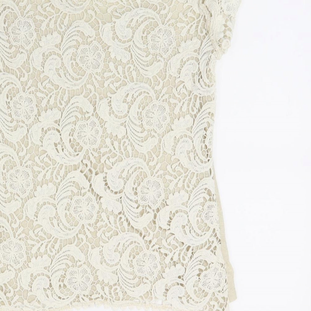 Womens UK Size 12 NEXT Beige Basic T-Shirt