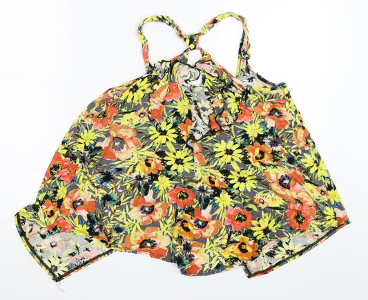 Primark Womens Grey Floral Basic Tank Size 10