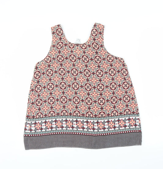 Primark Womens Orange Geometric Basic Blouse Size 8