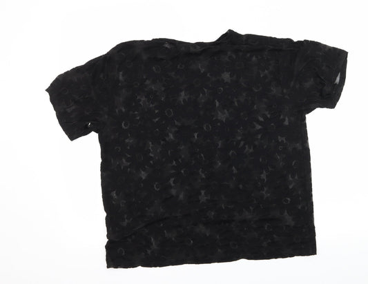 Womens UK Size S Topshop Black Basic T-Shirt