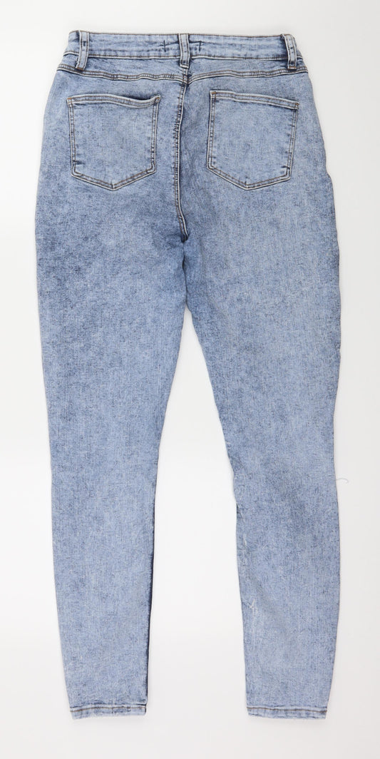 Denim & Co. Womens Blue Denim Skinny Jeans Size 12 L28 in