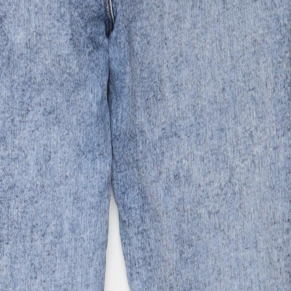 Brand and care label for Denim & Co. women’s blue denim skinny jeans, size UK 12, 28-inch leg