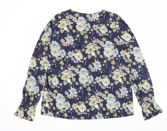 Womens UK Size 8 H&M Blue Basic Blouse