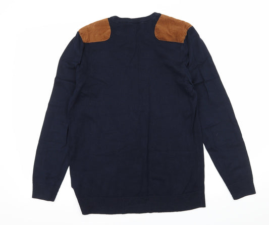 River Island Mens Black Knit Pullover Jumper Size S