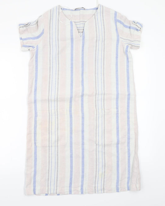 Tu Womens Pink Striped A-Line Size 10
