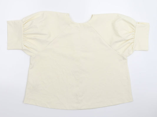Womens UK Size S Zara White Basic T-Shirt