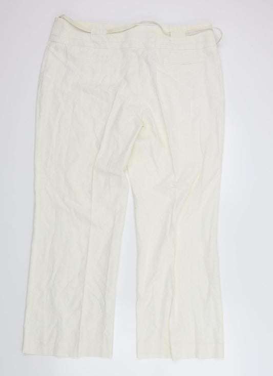 Back view of Autonomy women’s white dress pants trousers, size UK 18, 29-inch leg