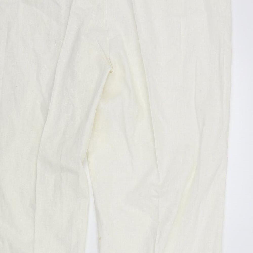 Brand and care label for Autonomy women’s white dress pants trousers, size UK 18, 29-inch leg