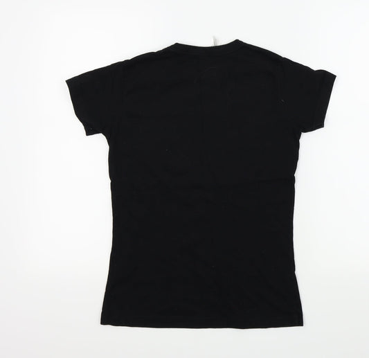 B&C Womens Black Colourblock Basic T-Shirt Size S