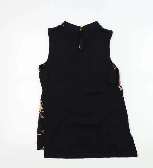 F&F Womens Black Floral Basic Blouse Size 6