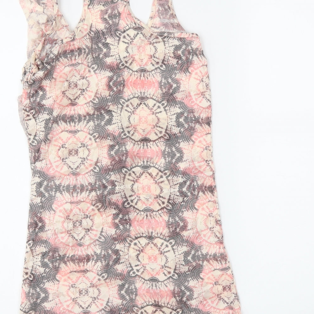 Atmosphere Womens Pink Animal Print Basic Polo Size 10