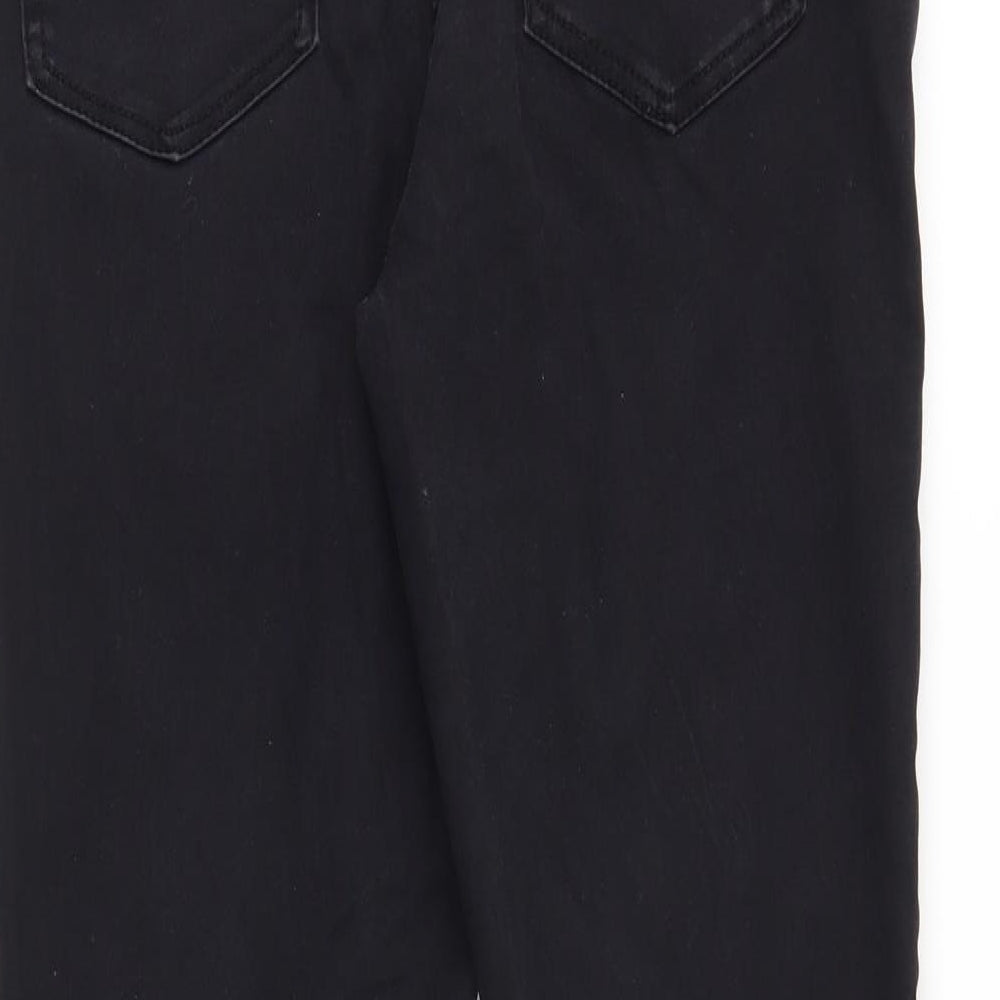 Brand and care label for DenimCo women’s black denim skinny jeans, size UK 14, 26-inch leg