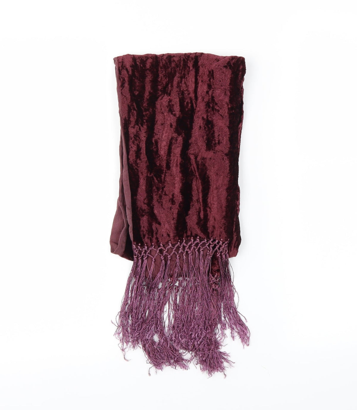 Front view of Preworn unisex red scarf one size