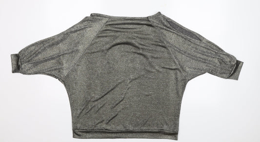 CMD Womens Silver Basic Blouse Size 12