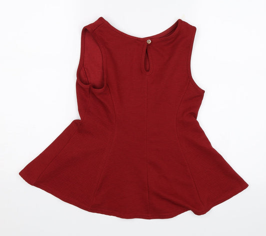Back view of Atmosphere women’s red basic blouse, size UK 10