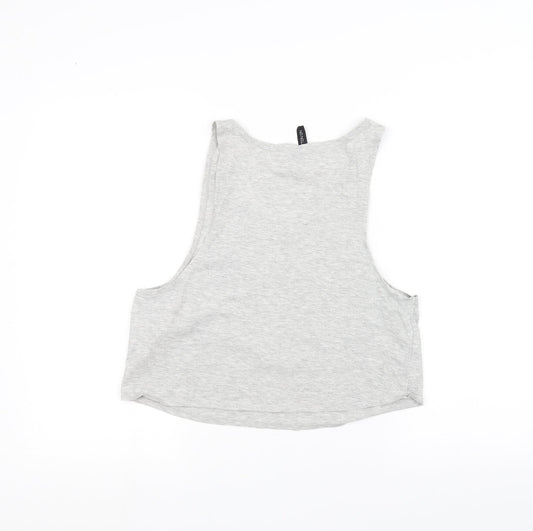 Back view of Cotton On women’s grey basic tank, size S, - tequila