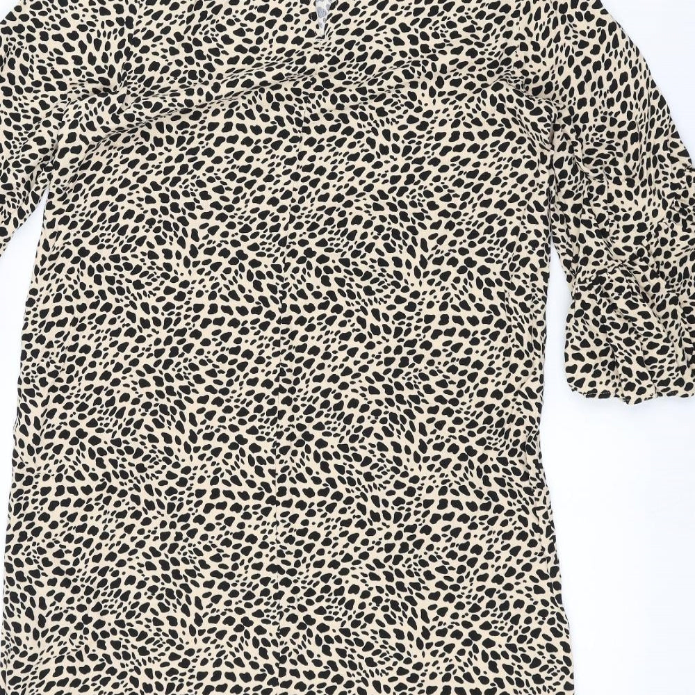 Womens UK Size 8 H&M Brown Basic T-Shirt