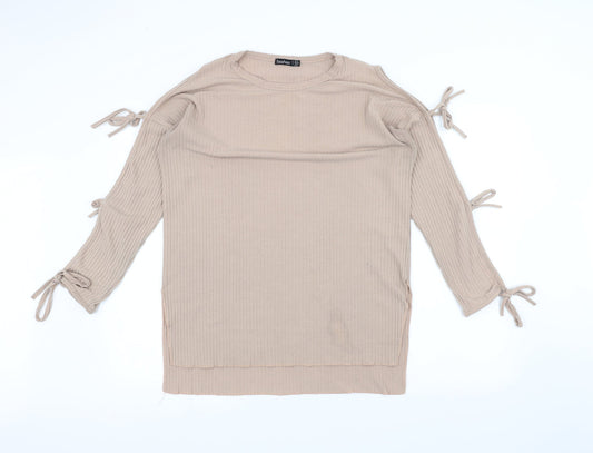 Boohoo Womens Brown Pullover Jumper Size 14