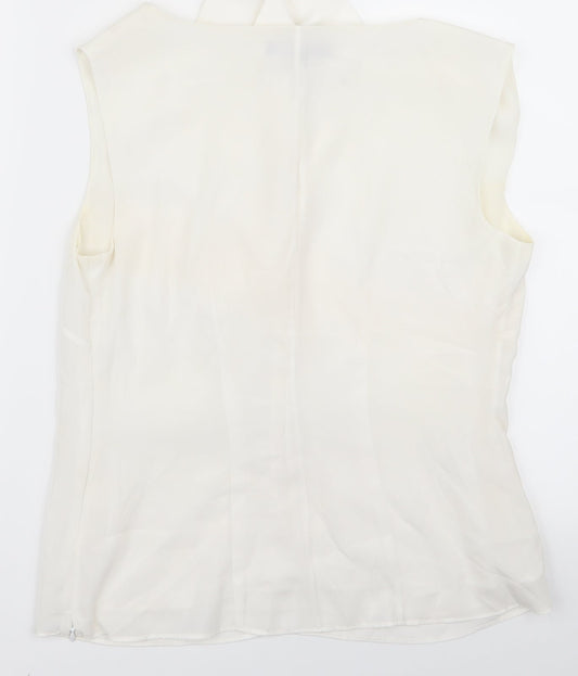 Back view of Coast women’s white basic blouse, size UK 12