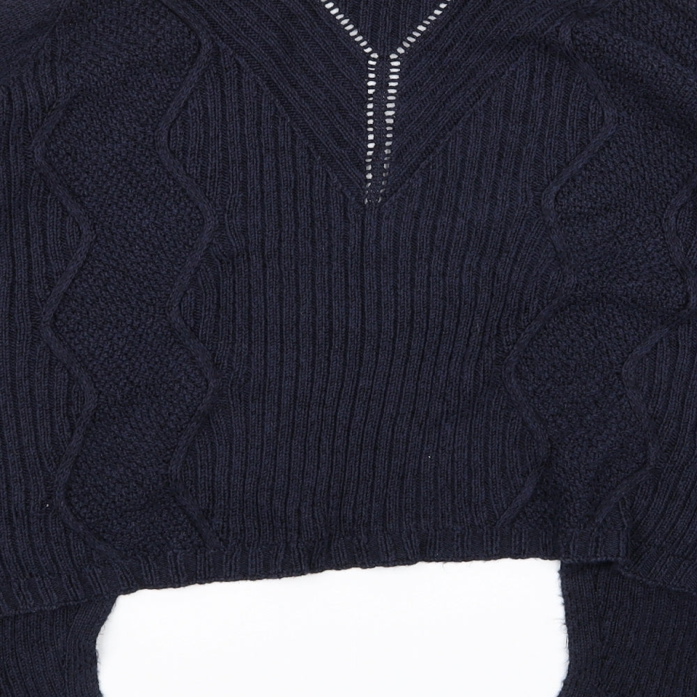 PREUNA Womens Blue Corduroy Cardigan Jumper Size 12 - V