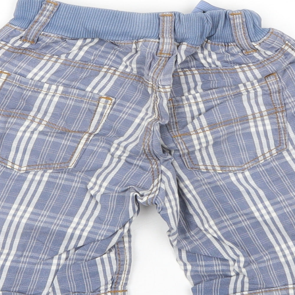 H&M Boys Blue Check Cropped Trousers Size 12-18 Months - Shorts