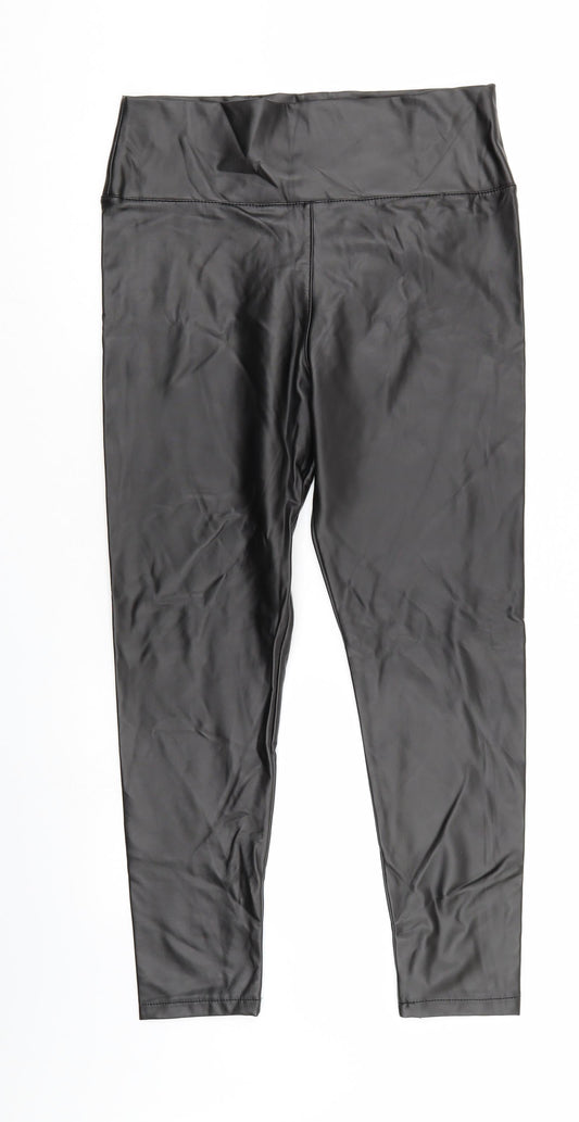 I SAW IT FIRST Womens Brown Trousers Size L L25 in - LEATHER LOOK