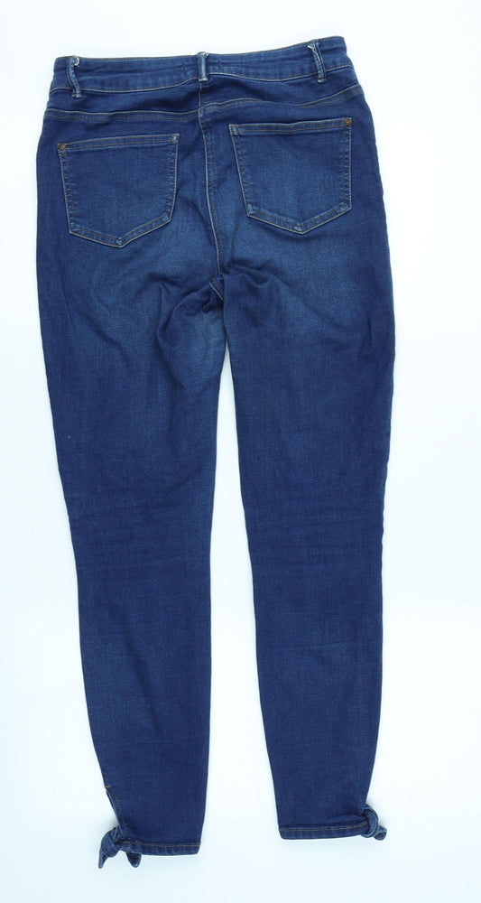 Back view of Matalan women’s blue denim skinny jeans, size UK 10, 26-inch leg