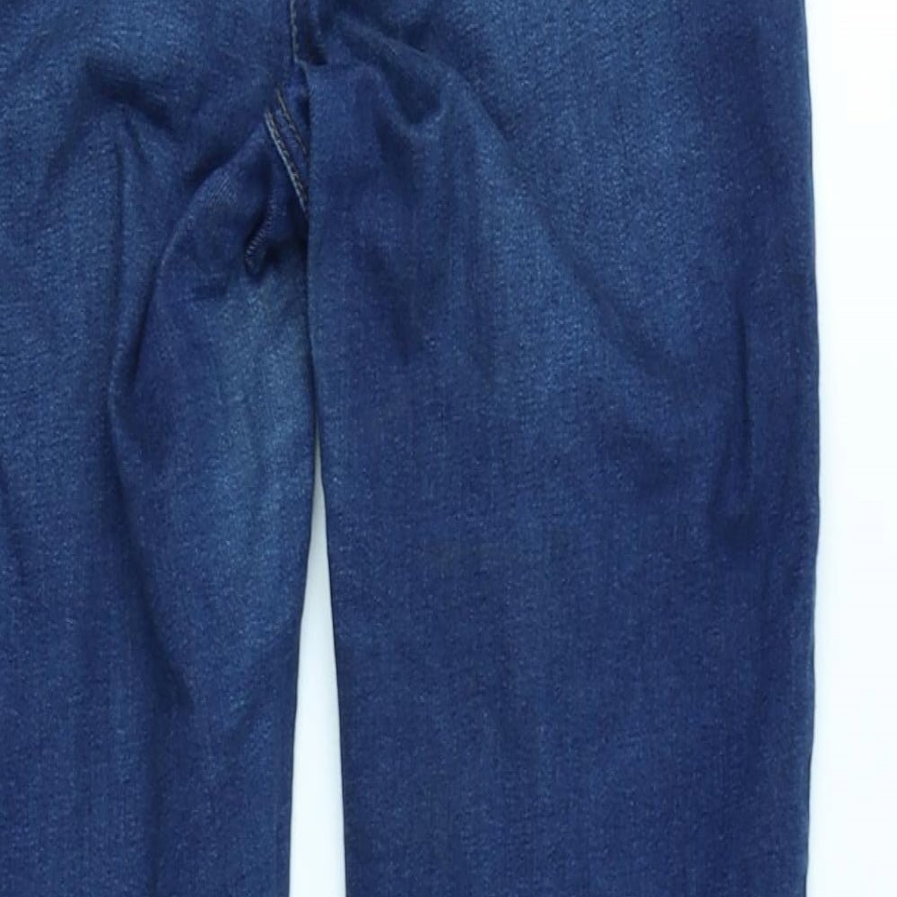 Brand and care label for Matalan women’s blue denim skinny jeans, size UK 10, 26-inch leg