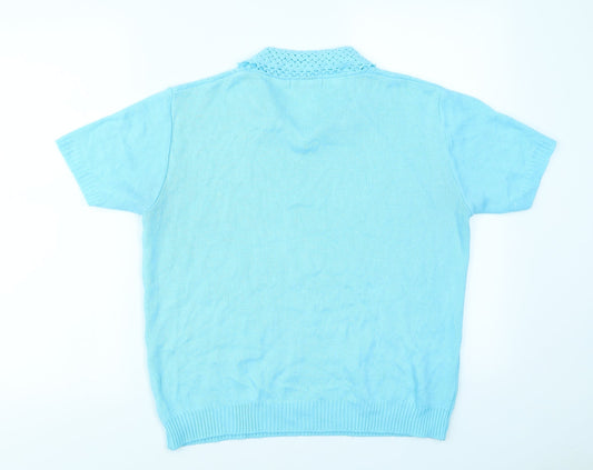 Merry Gold Womens Blue Knit Pullover Jumper Size S