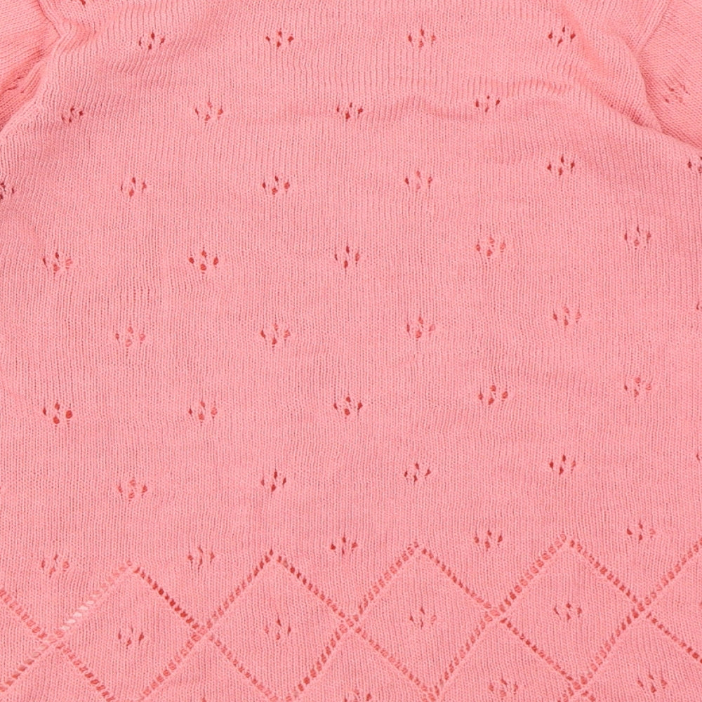 Jan Eva Womens Pink Basic T-Shirt Size M