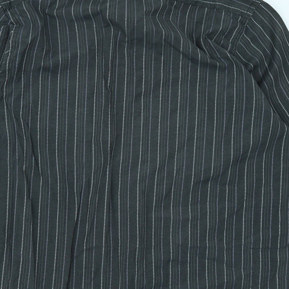 Mens UK Size XL Emporio Grey Button-Up Long Sleeve Casual Shirt
