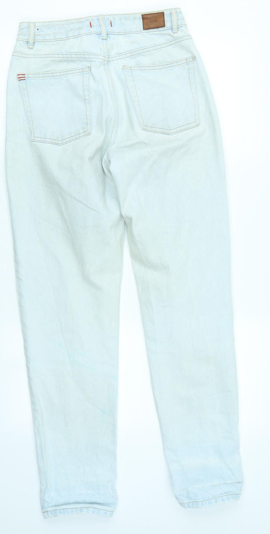 Back view of BDG women’s blue denim skinny jeans, size UK 28, in, 29-inch leg