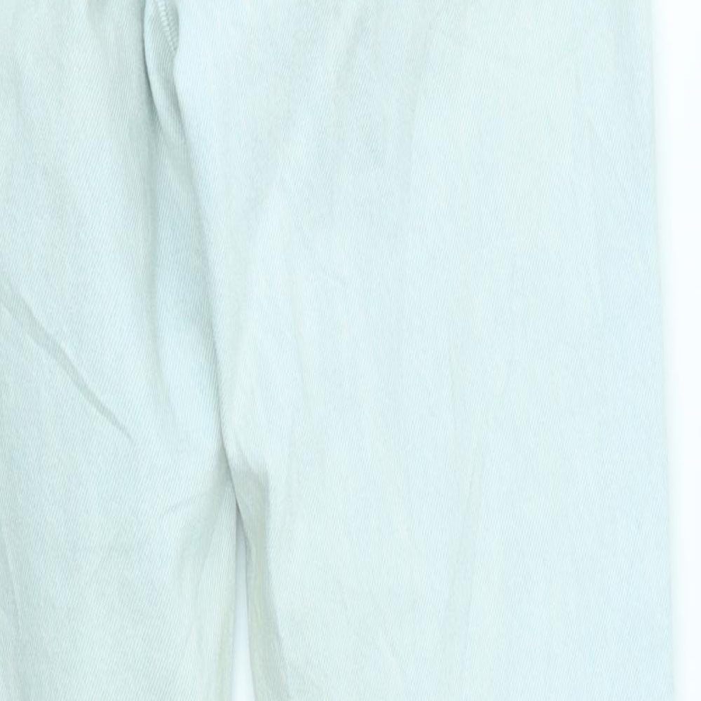 Brand and care label for BDG women’s blue denim skinny jeans, size UK 28, in, 29-inch leg