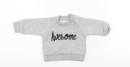 Earlydays Girls Grey Pullover Jumper Size 0-3 Months