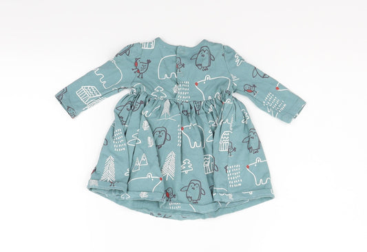 Marks and Spencer Girls Blue Fit & Flare Size 3-6 Months