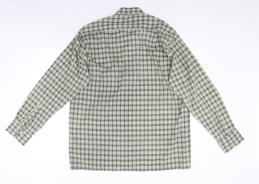 Mens UK Size L Hazard Menswear Beige Button-Up Long Sleeve Casual Shirt