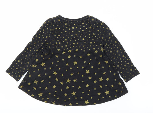 TU Girls Black A-Line Size 2 Years - Star pattern