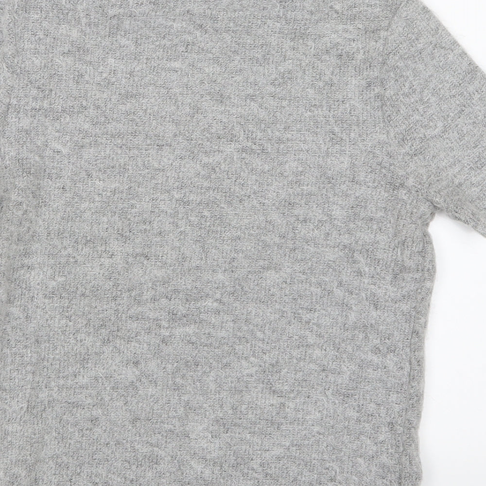 Womens UK Size 8 River Island Grey Basic T-Shirt