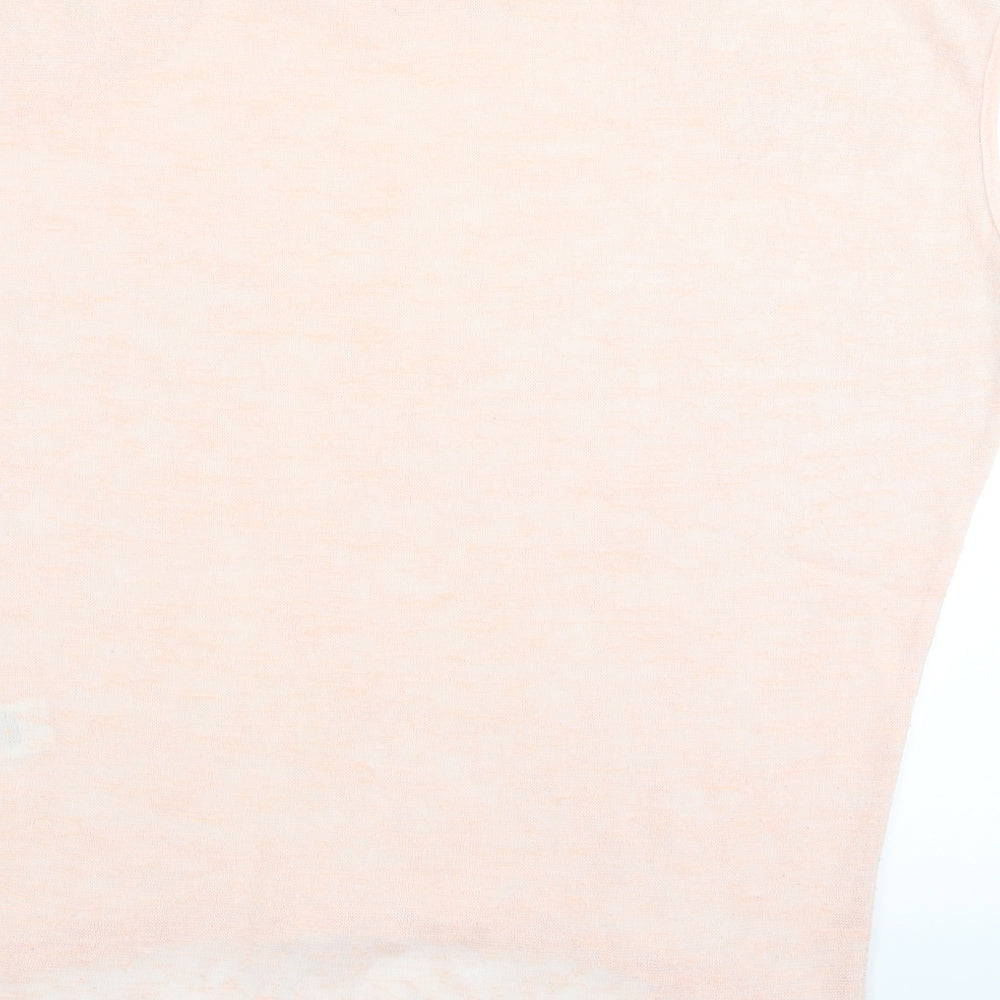 Womens UK Size S Apricot Pink Basic T-Shirt