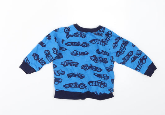 Nutmeg Boys Blue Geometric Pullover Jumper Size 6-9 Months