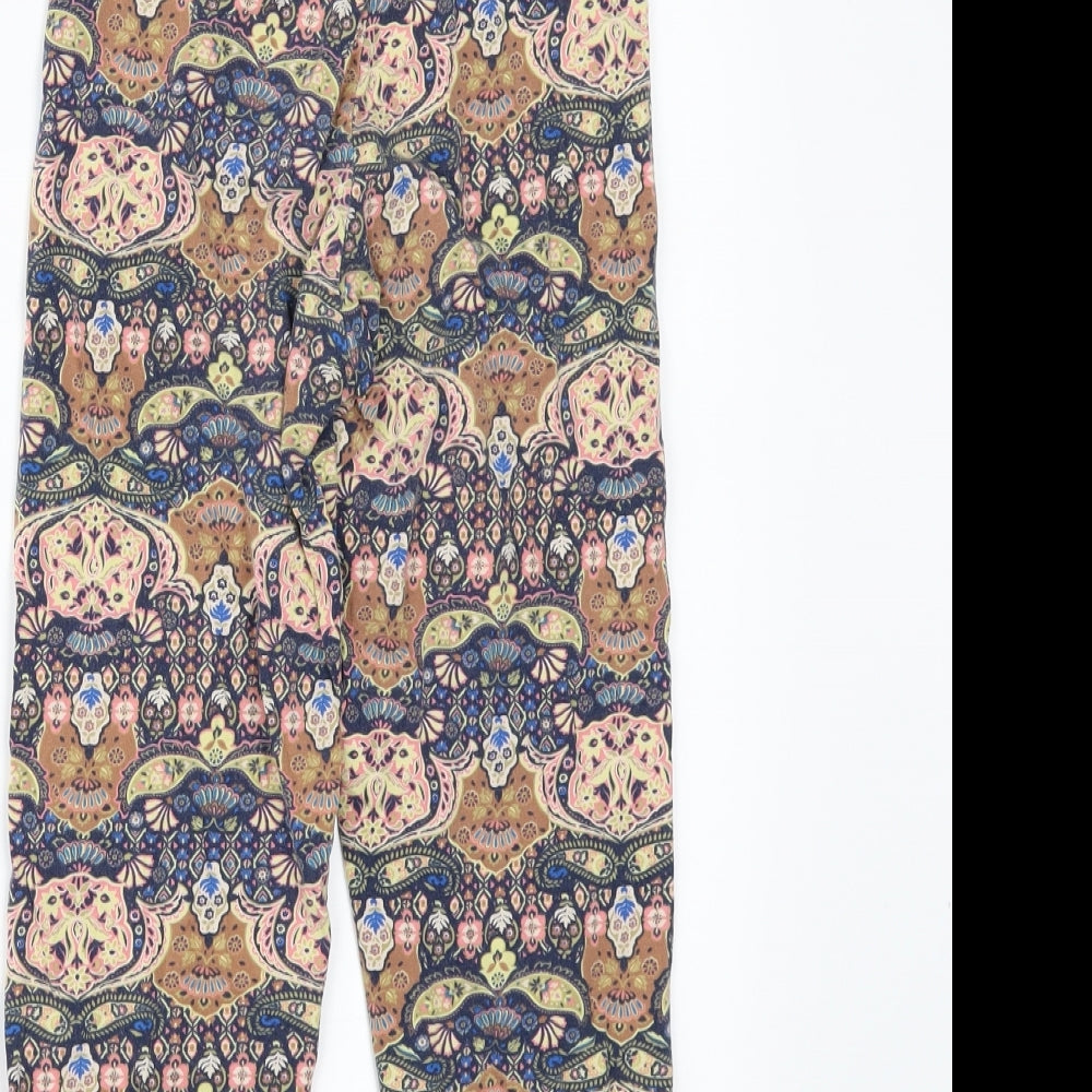 TU Womens Multicoloured Geometric Cropped Leggings Size 10