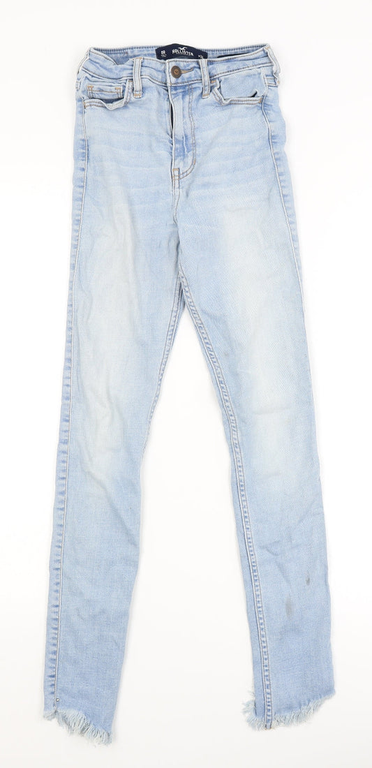 Additional front view of Hollister women’s blue skinny jeans, size UK 24, in, 28-inch leg