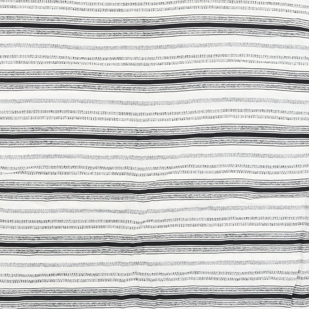 Atmosphere Womens White Striped Basic T-Shirt Size 14