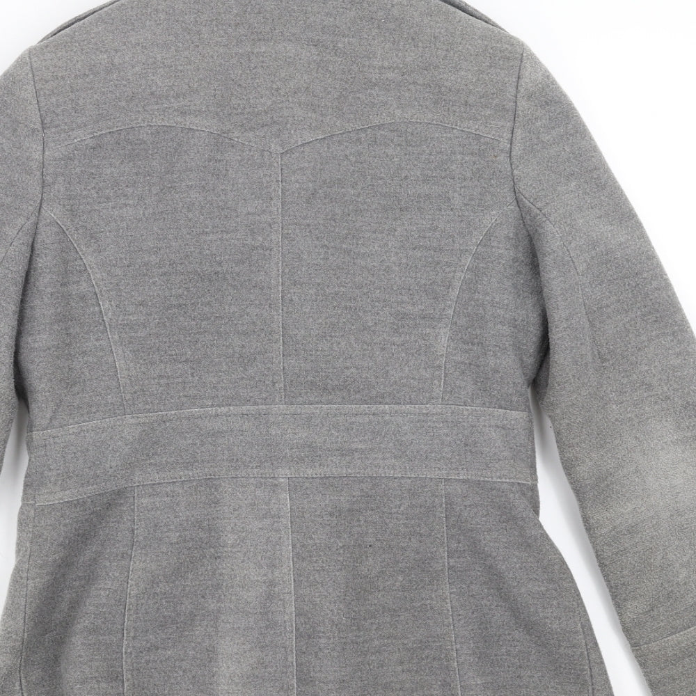 Brand and care label for F&F women’s grey jacket, size UK 8