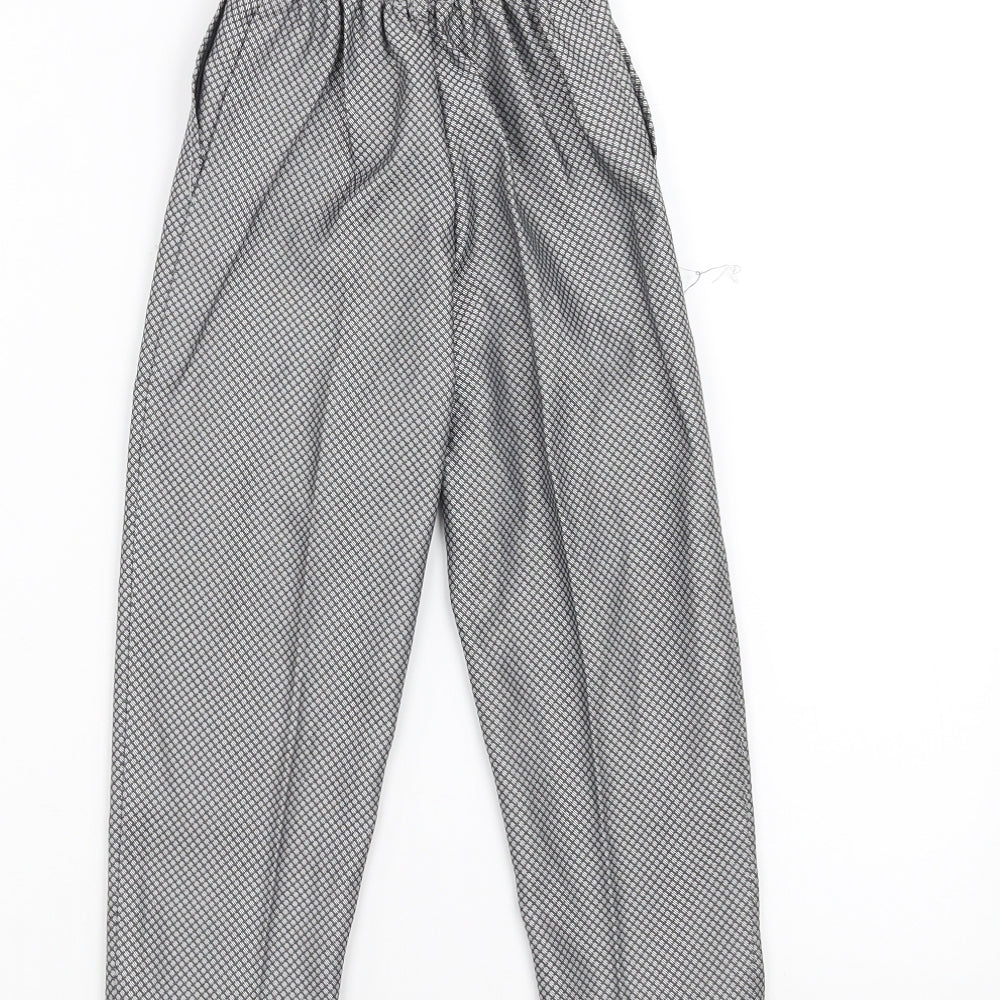 Preworn Boys Grey Geometric Trousers Size 4 Years