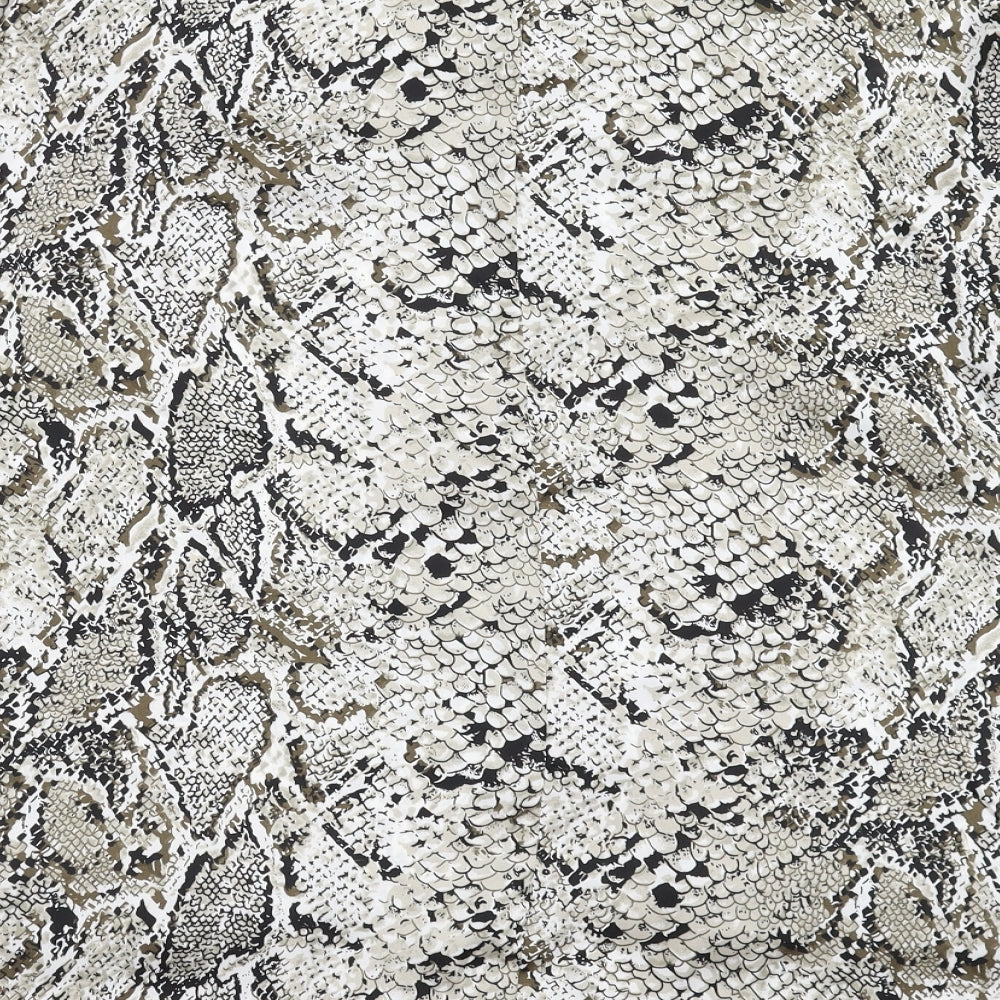 Brand and care label for Gray&Osourne women’s grey animal print basic blouse, size UK 14