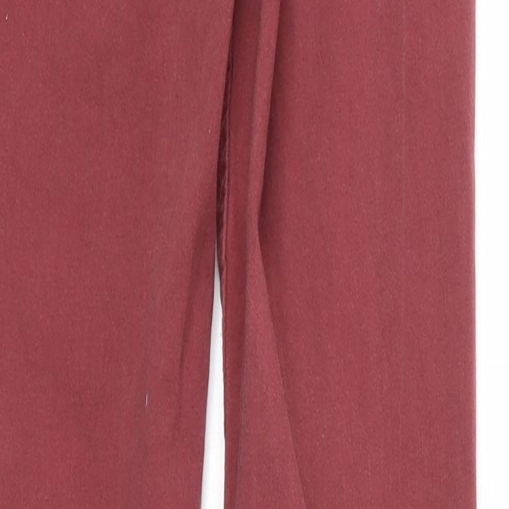 Brand and care label for George women’s red skinny jeans, size UK 8, 30-inch leg