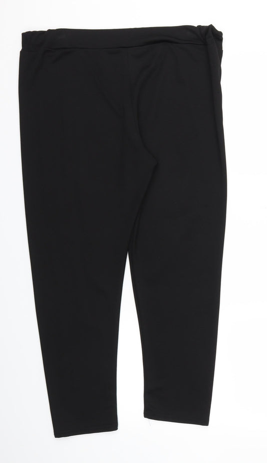 Womens UK Size 16 Preworn Regular Fit Black Trousers