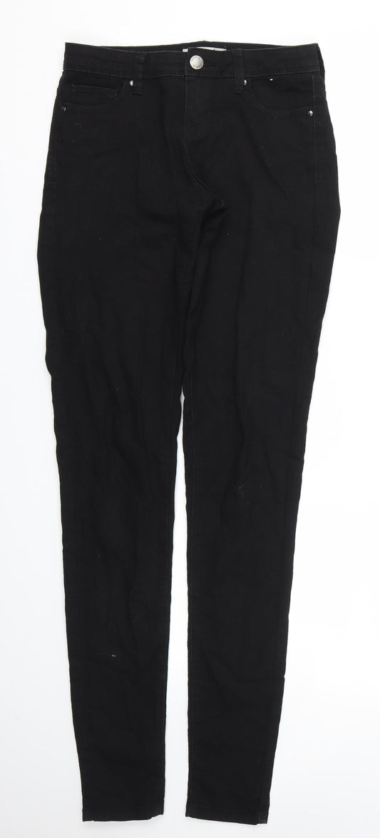Additional front view of Denim & Co. women’s black skinny jeans, size UK 6, 32-inch leg